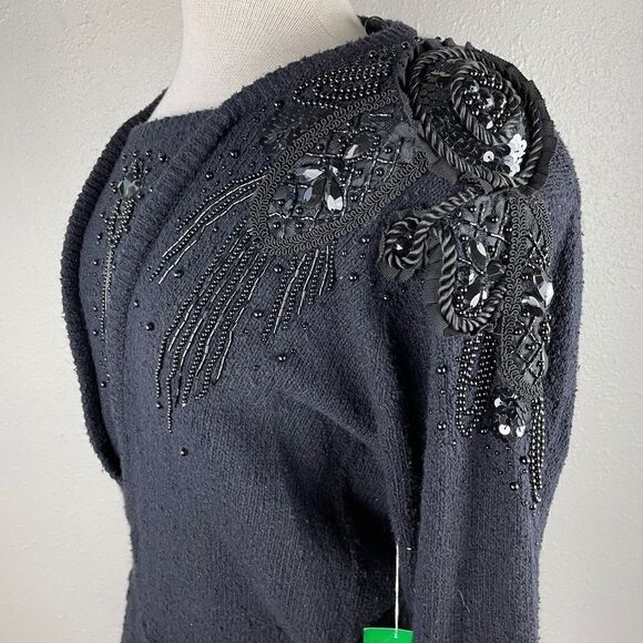 NWT Raoul Black Handed Embroidered Sweater Top - Picture 4 of 8